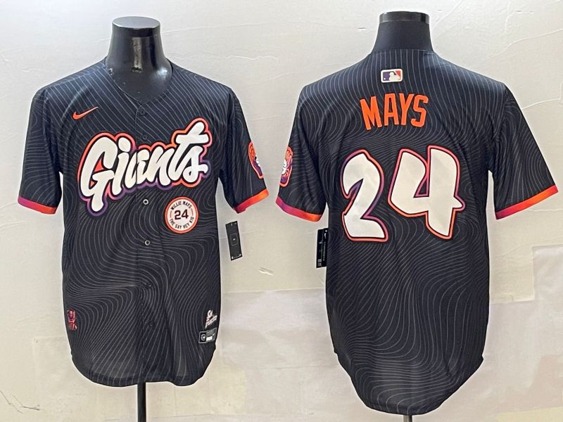 Men San Francisco Giants #24 Mays Black Second generation Joint Name Nike 2025 MLB Jersey style 8->san francisco giants->MLB Jersey